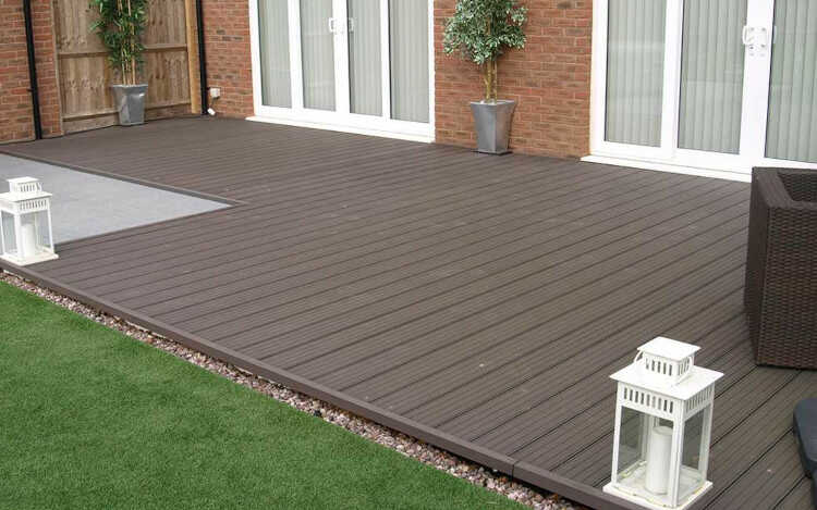 WPC Σανίδα Deck Δαπέδου 2 Όψεων Γραμμωτή 2,4x14,6x360cm